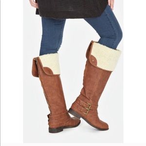 Justfab Cornelia Brown Tall Boots Size 8 wide